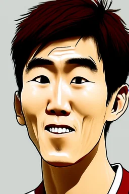 Takehiro Tomiyasu Japanese football player ,cartoon 2d