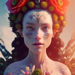 android, flowers, fractal paint, plants, wildflower, character portrait, intricate, insanely detailed, 4k resolution, cinematic smooth, intricate detail, bright colors