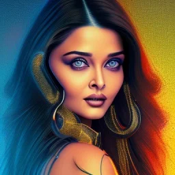 Aishwarya rai , hot goddess, 16k , golden hour, portrait, circuitry