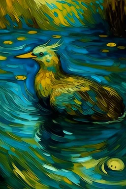 A bird is swimming by Vincent van Gogh