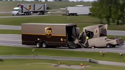 UPS gets in accident on highway