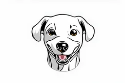 smiley dog, Sticker, Lovely, Dark, Algorithmic art, White Background
