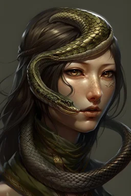 detailed persona, female snake head instead of hair