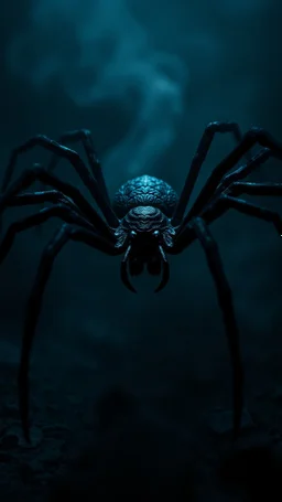 ,surrealism of the dark of a nightmare , hyper photorealistic, hyper detailed bright art color, high resolution, fog, octane render, tilt shift, HDRI Environment, all pictures dark gray, a spider