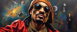 master oil painting by Rembrandt, space style pimp rap snoop awesome coolness, real