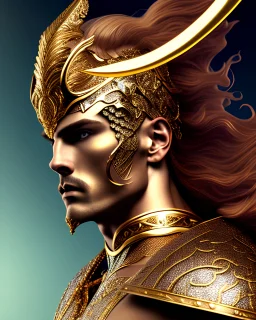 ariel view, WILL TO POWER EMBODIED IN WISDOMKING_TRAINING as warrior,male, full body, psychedelic, brass, gold and diamonds, strong sword, complex design on ornaments, invincible, bright backdrop, hair, violent, gentle, focused, godpower, divine, concept art, smooth, extremely sharp detail, finely tuned detail, ultra high definition, 8 k, unreal engine 5, ultra sharp focus, fantasy,