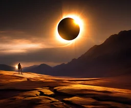 solar eclipse, high detail , dramatic lighting dramatic landscape, 4 k