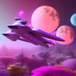 starship glitter alien pink and blue in a galactic ambiance, delicate colors in the foreground, full of details, smooth, light effect，vaporwave colorful, smooth, extremely sharp detail, finely tuned detail, ultra high definition, 8 k, unreal engine 5, ultra sharp focus