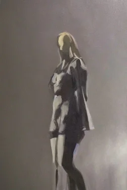 Full body portrait, painting, medium shot lady volumetric darkness