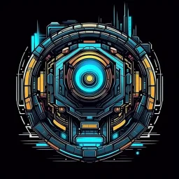 cyberpunk retro futuristic constriction sight for comics