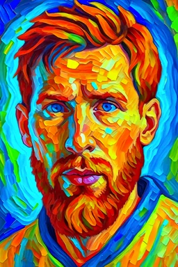 realizar un retrato de messi al estilo van gogh