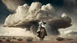 old bushman in a big cloud