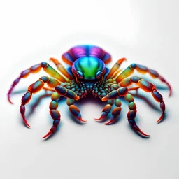 Clean white background, a stunning close-up of an alien scorpion ,neon colors,photograph, professional vector, high detail, sharp focus, studio photo, intricate details, highly detailed, ultra hd, realistic, highly detailed, 8k, print ready vector sticker format, high detail, sharp focus, realistic, highly detailed , 8k