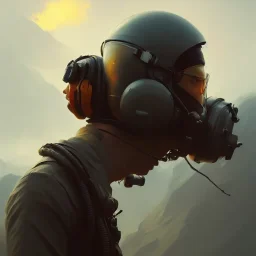 8K resolution concept art portrait by Greg Rutkowski, airplane pilot, current technology, 2022