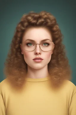 GIRL WITH HUGE 1980S PERMED HAIR, REALISTIC