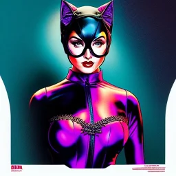 fullbody Drawing of 'Busty CatWoman',intricate detail,andrea bonelli,Kilian Eng,Ohrai,evan lee,Aleksandr Sidelnikov,KyuYong Eom,toned colors,16k