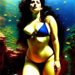 Drawing of beautiful face,'beautiful booty,Busty fit Sexy woman in swimming pool',intense stare, ,painting by gaston bussiere, greg rutkowski, yoji shinkawa, yoshitaka amano, tsutomu nihei, donato giancola, tim hildebrandt Oil on canvas, cinematic composition, extreme detail,fit full head inside picture,16k