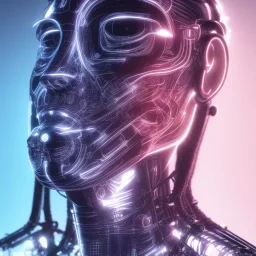 cyberborg, head, women, portrai, tron