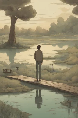 [Far future] A man around a pond