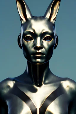 Medium Close Up Portrait, Front image. cyberpunk, rabbit mask, asian woman, steel hair. Latex suit. white, black, color. Playboy style. Color background, photo studio. Avatar image, highly detailed, concept art, smooth, unreal engine 5, ray tracing, RTX, lumen lighting, ultra detail, volumetric lighting, 3d, finely drawn, high definition, high resolution.