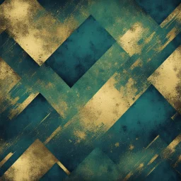 Hyper Realistic Green, Navy-Blue & Golden Abstract Retro Grungy Texture