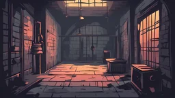 Dark prison cell, Old Castle, history Old prison cell, Color, Poisoner, Vector, Flat light Color, Real Digital Painting, Vector, flat color, Vector Art, Vector,