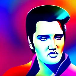 concept art by jama jurabaev, cel shaded, cinematic shot, trending on artstation, high quality, brush stroke, hyperspace, vibrant colors, portrait of Elvis presley