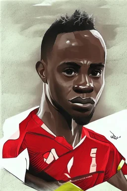 Sadio Mane Footballer cartoon 2d