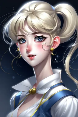 Generate a full-body image, depicting Sailor Moon's transformation into a stunning and realistic beautiful woman. Ensure the transformation is seamless with no distortions or deformations in any part of her body. Capture the essence of her character and the elegance of her transformation in a single, flawless frame.