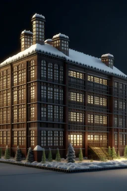 large christmas factory building