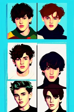 Extremely rich temperate pop artists teen boys portrait