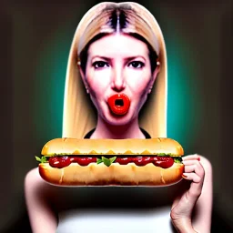 Ivanka trump eating a hotdog