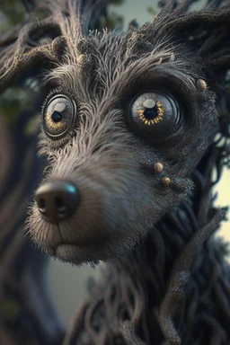 Variable tree dog creature ,insanely detailed, 16k resolution, perfect eyes, cinematic smooth, intricate detail