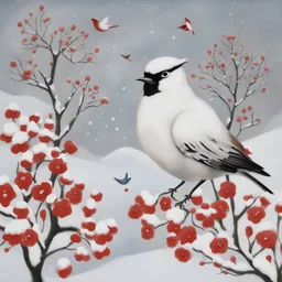 imagen alegra de blanca nieves con los pajaritos cantandole como si lo ubiera pintado frida kalo