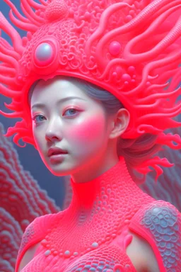 Coral alien , 3d 4k octane render, lifelike, photorealistic, artstation, illustration, smooth, sharp focus, ornate, intricate, complex, highly detailed, digital painting, smooth, art by tom bagshaw, akihiko yosh