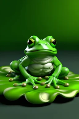 Sad frog on a lily pad .stl
