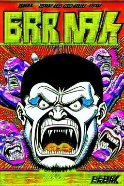 super head fuked title with movie poster title :HEAD FUKED SO MUCH BRO, monster more angry and more 90s style, angry fast, extreme, wild, so so angry, red and purple background with 90s style slashes