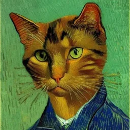 Portrait of a cat by Van Gogh