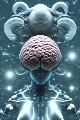 sheep brain cyborg, in the matrix style