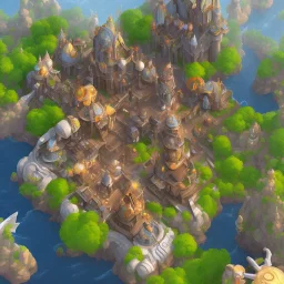 architecture concept in dofus，vertical view