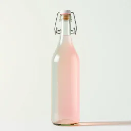 A bottle, pastel colors