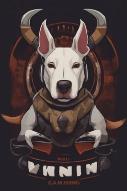 bull terrier viking gaming logo on t-shirt