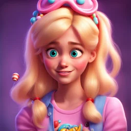candy girl teenager, pixar, blonde