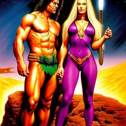 (full body),full body view portrait oil on canvas,'Adam and Eve',comic book cover, mystical colors,insanely detailed,realistic,intrincate detail,crystal clear eyes,perfectly drawn face, 16k resolution, masterpiece,Simon Bisley,Frank Frazetta,Alex Horley,ARTHUR ADAMS