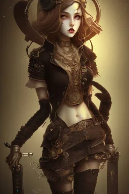 hell end solitary body girl darkness sad steampunk cute