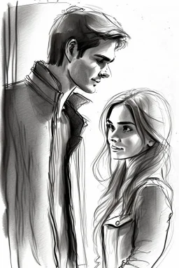 Sketch drawing of couple