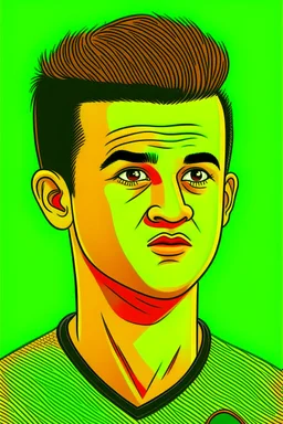 Philippe Coutinho Brazilian soccer player cartoon 2d