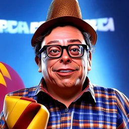 Cartoon by Gustavo Petro full 4k body view