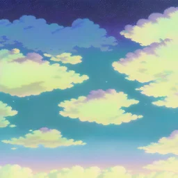 purple sky full of stars, sunflower field, floating ruins of an asian village, anime, high res, makoto shinkai