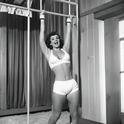 a confident woman does pull-ups in diapers by Russ Meyer